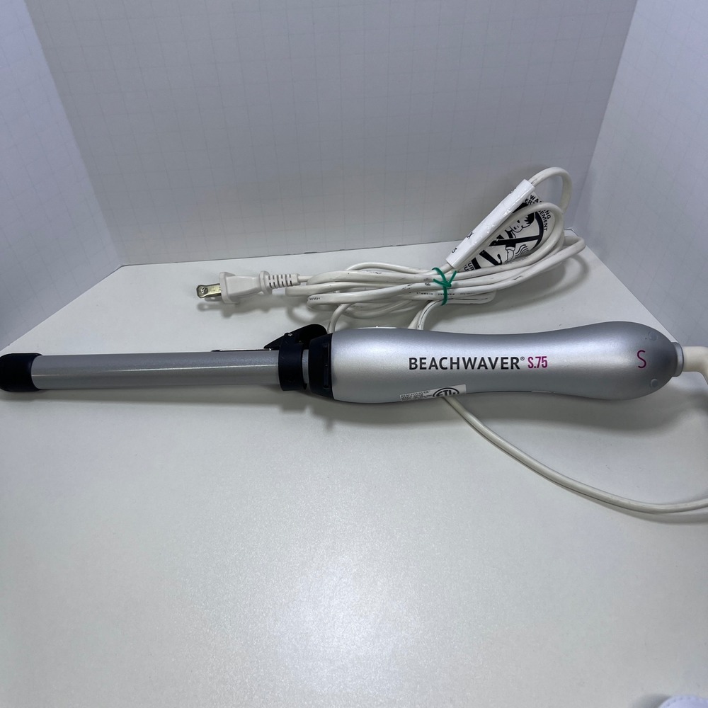 Beachwaver S.75 Rotating Curling Iron Silver Black .75 Inch Barrel